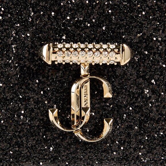 JIMMY CHOO Bohemia Glitter Embellished Shoulder Bag - Black - Picture 10 of 11